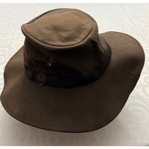 Australia Outback Trading Company Men Brown Wide Brim Hat Kodiak River Guide